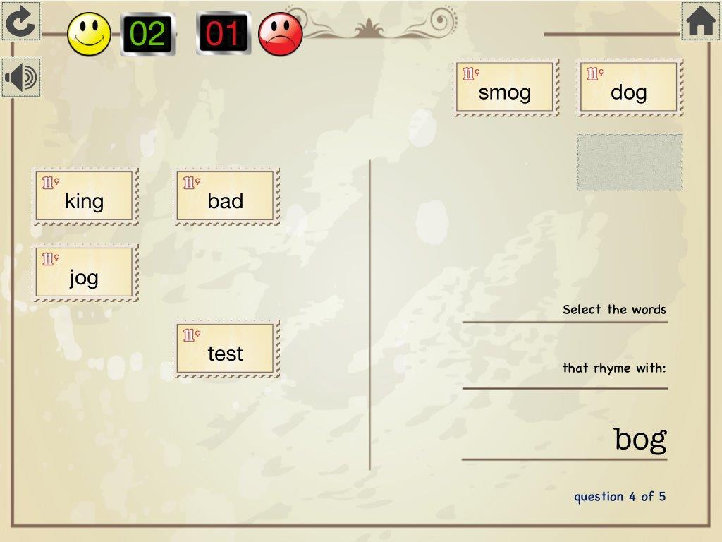 Quiz Mode School Tool Rhyming Words iOS App