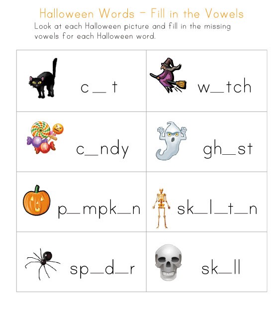 Halloween phonics worksheet